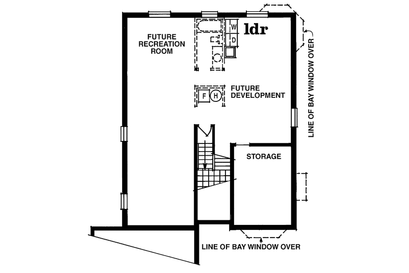 Home Plan - Floor Plan - Lower Floor for Craftsman House Plan #47-792 - 3 bed, 2 bath