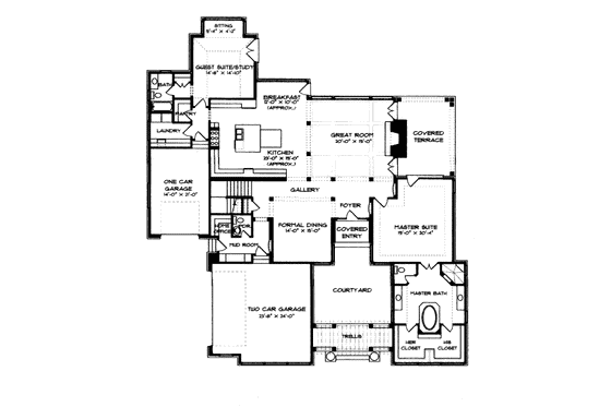 Floor Plan - Main Floor for Craftsman House Plan #413-836 - 5 bed, 5.5 bath