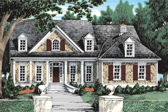 Exterior - Front Elevation 4 for Country House Plan #927-934 - 4 bed, 3 bath