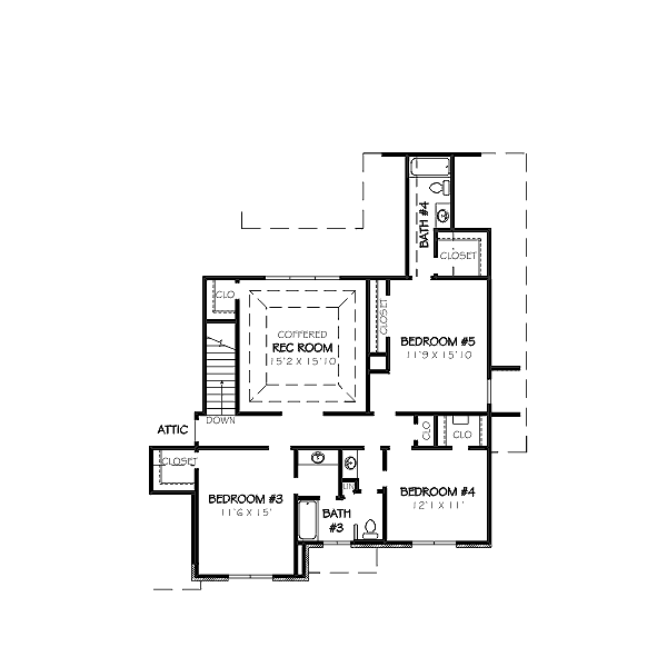 European Floor Plan - Upper Floor Plan #424-81