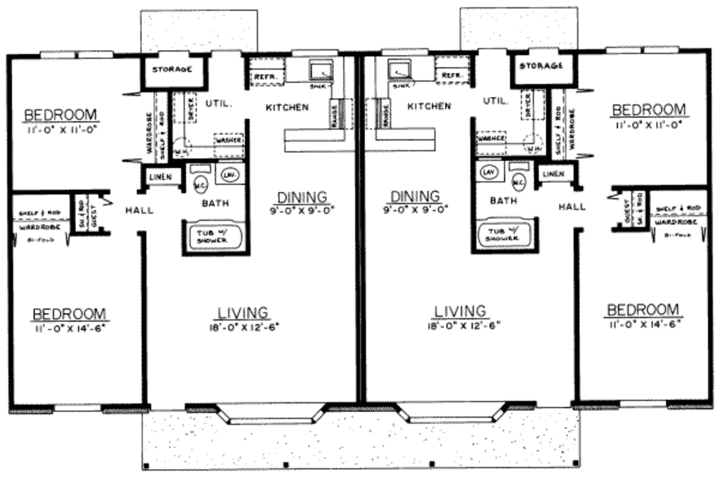 Ranch Style House Plan 2 Beds 1 Baths