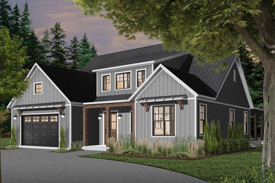 Exterior - Front Elevation 4 for Farmhouse House Plan #23-2690 - 4 bed, 3.5 bath