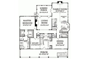 Floor Plan - Main Floor for Colonial House Plan #137-101 - 4 bed, 4.5 bath