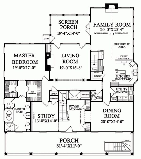 Home Plan - Colonial Floor Plan - Main Floor Plan #137-101