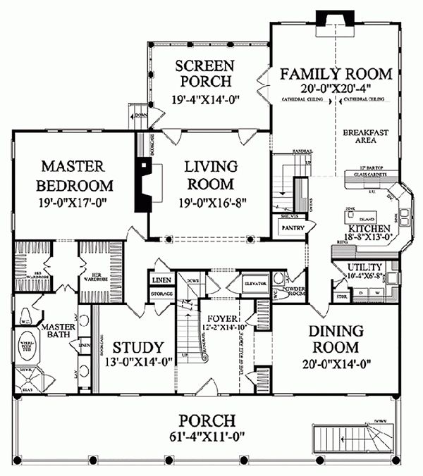 Architectural House Design - Colonial Floor Plan - Main Floor Plan #137-101