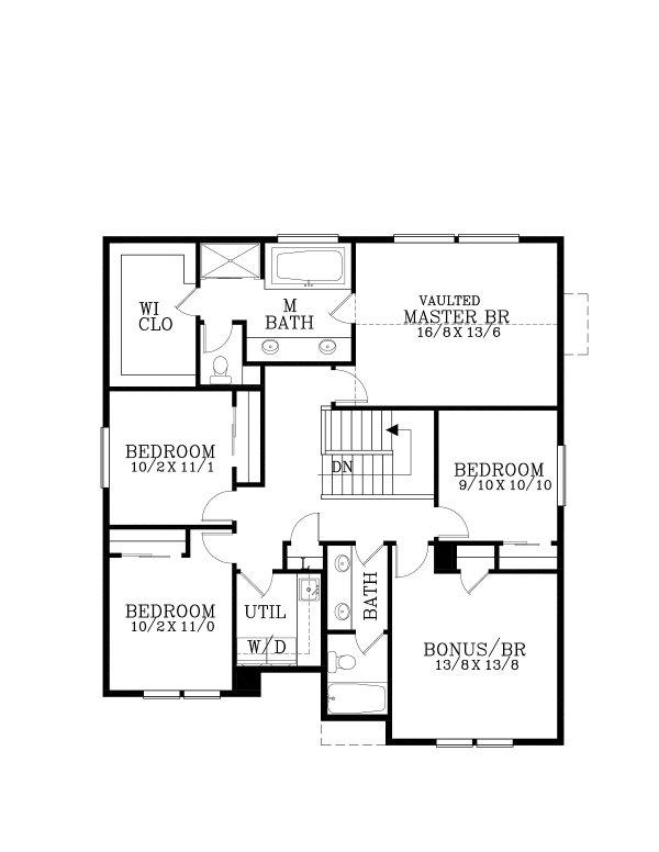 Craftsman Floor Plan - Upper Floor Plan #53-676