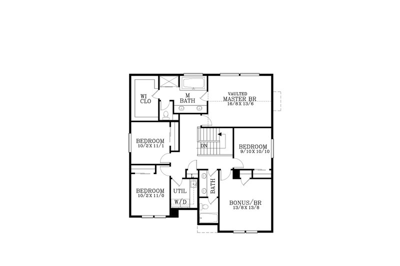 Home Plan - Floor Plan - Upper Floor for Craftsman House Plan #53-676 - 6 bed, 2.5 bath