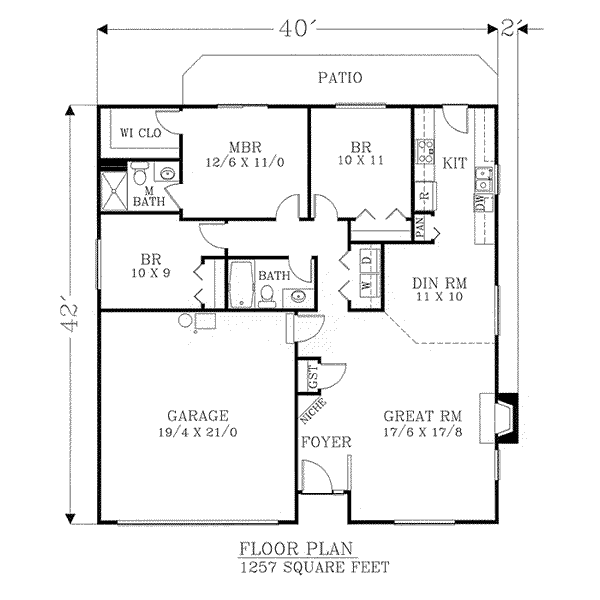 Craftsman Floor Plan - Main Floor Plan #53-109