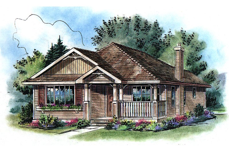 Architectural House Design - Traditional Exterior - Front Elevation Plan #18-1040