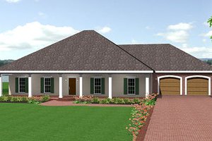 Southern Exterior - Front Elevation Plan #44-142