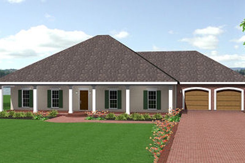 Architectural House Design - Southern Exterior - Front Elevation Plan #44-142