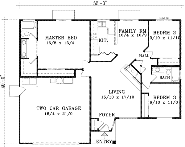 Ranch Floor Plan - Main Floor Plan #1-1242