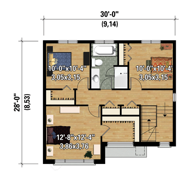 House Plan Design - Contemporary Floor Plan - Upper Floor Plan #25-4278