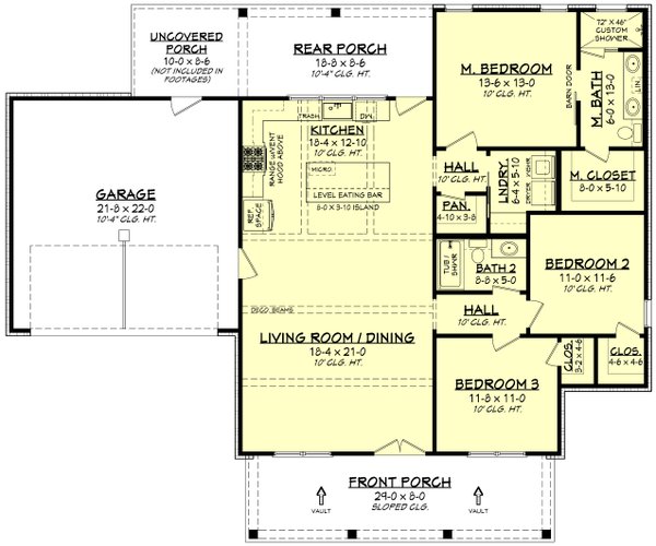 Architectural House Design - Farmhouse Floor Plan - Main Floor Plan #430-318