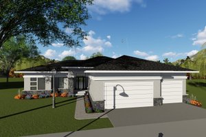 Ranch Exterior - Front Elevation Plan #70-1423