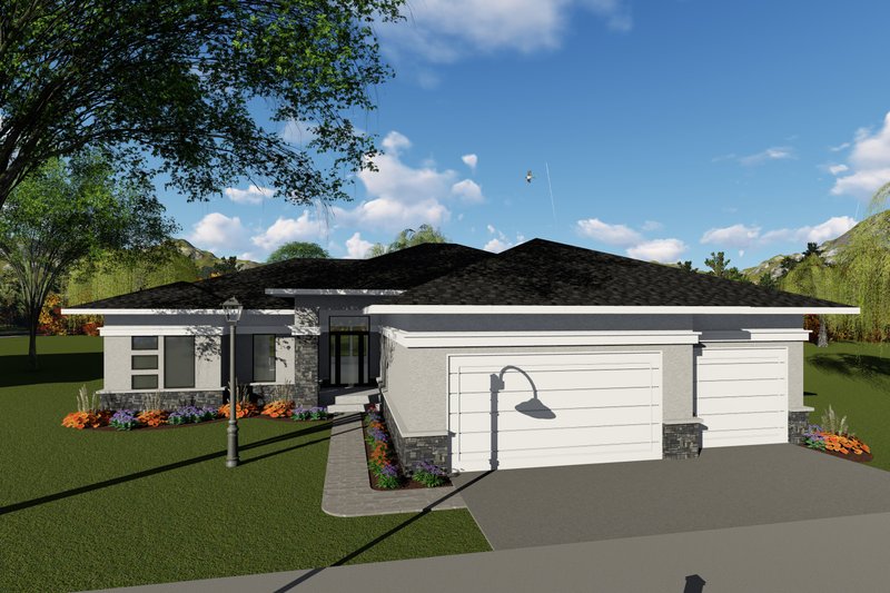 Architectural House Design - Ranch Exterior - Front Elevation Plan #70-1423