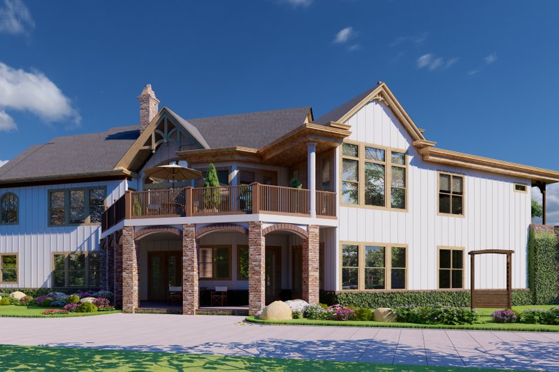 House Plan Design - Exterior - Rear Elevation 1 for Craftsman House Plan #54-415 - 3 bed, 2 bath