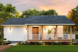 Exterior - Front Elevation 4 for Traditional House Plan #54-647 - 2 bed, 2 bath