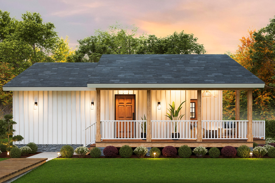 Exterior - Front Elevation 4 for Traditional House Plan #54-647 - 2 bed, 2 bath