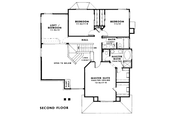 Floor Plan - Upper Floor for Traditional House Plan #312-371 - 4 bed, 2.5 bath
