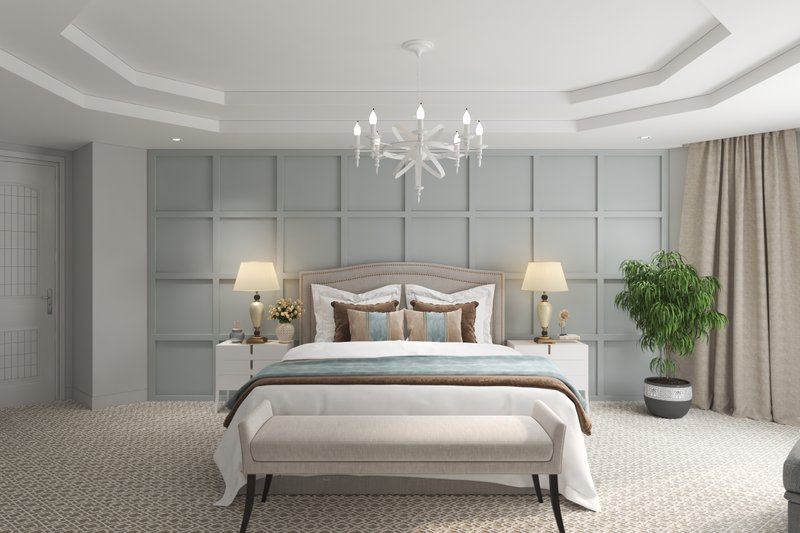 Architectural House Design - Interior - Master Bedroom for Farmhouse House Plan #54-378 - 5 bed, 4 bath
