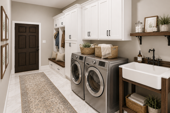 Interior - Laundry for Farmhouse House Plan #44-316 - 4 bed, 3 bath