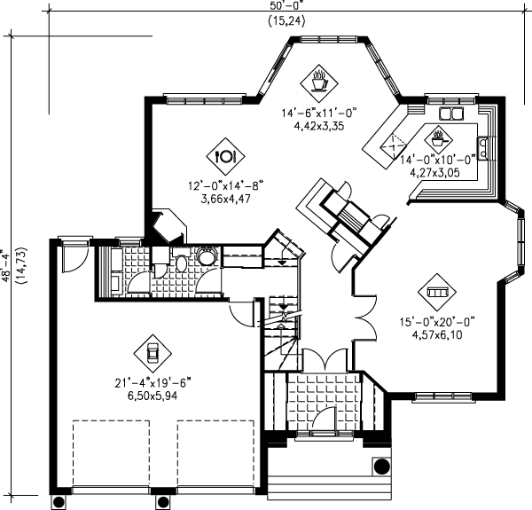 European Floor Plan - Main Floor Plan #25-2015