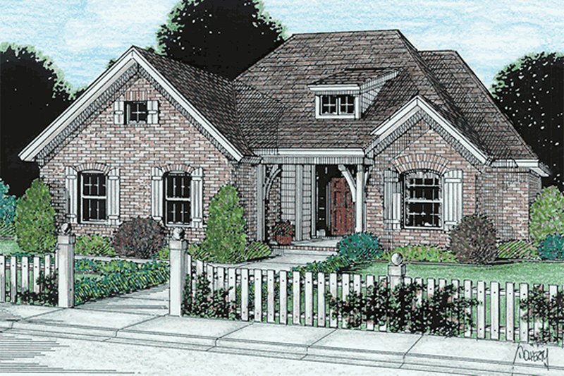 House Blueprint - Traditional Exterior - Front Elevation Plan #20-118