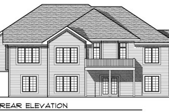 Exterior - Rear Elevation for Traditional House Plan #70-819 - 5 bed, 3.5 bath