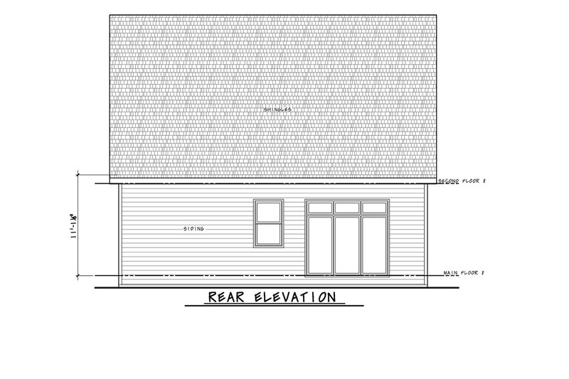 Architectural House Design - Exterior - Rear Elevation for Modern House Plan #20-2506 - 4 bed, 3.5 bath