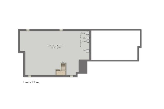 Floor Plan - Lower Floor for Craftsman House Plan #1057-46 - 4 bed, 3.5 bath