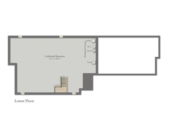 Floor Plan - Lower Floor for Craftsman House Plan #1057-46 - 4 bed, 3.5 bath