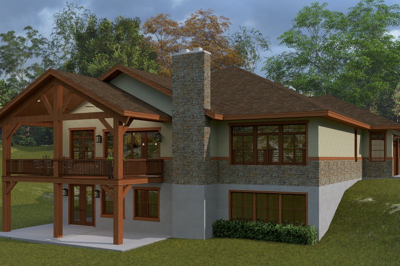 House Blueprint - Exterior - Rear Elevation 1 for Traditional House Plan #1060-474 - 2 bed, 2 bath