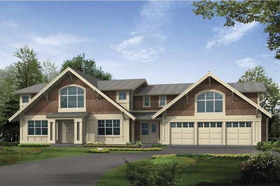 Exterior - Front Elevation 3 for Craftsman House Plan #132-496 - 5 bed, 4 bath