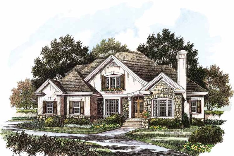 Architectural House Design - Country Exterior - Front Elevation Plan #429-214