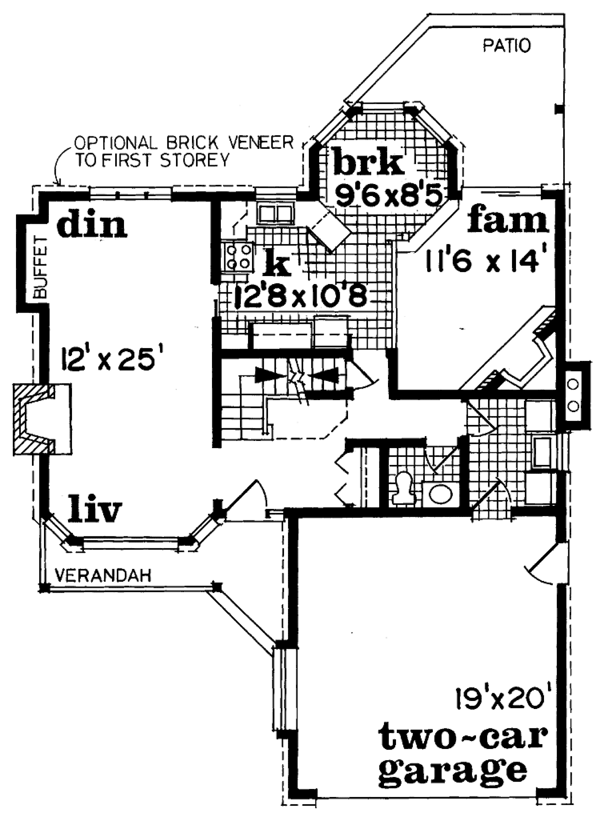 Architectural House Design - Country Floor Plan - Main Floor Plan #47-987