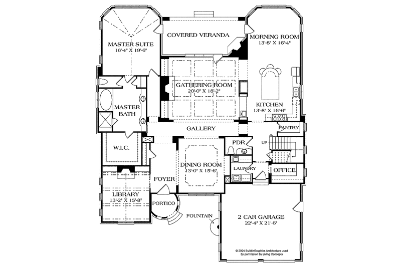 Home Plan - Floor Plan - Main Floor for Country House Plan #453-453 - 3 bed, 3.5 bath