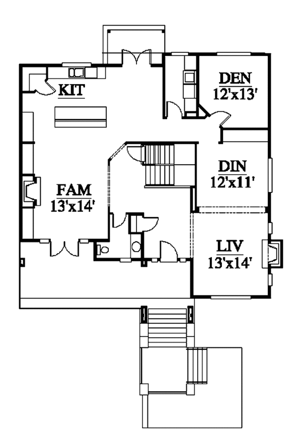Craftsman Floor Plan - Main Floor Plan #951-9