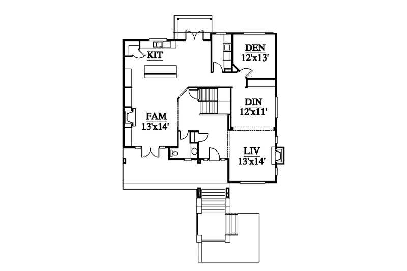 Home Plan - Floor Plan - Main Floor for Craftsman House Plan #951-9 - 4 bed, 3.5 bath