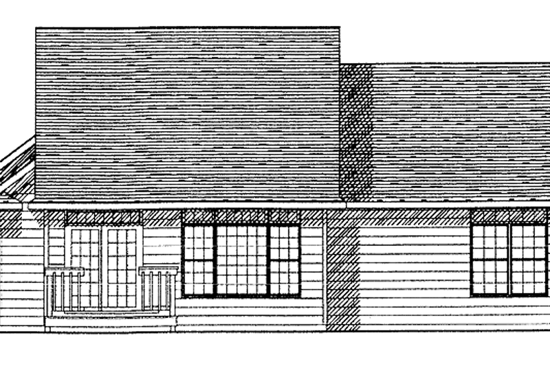 Home Plan - Exterior - Rear Elevation for Ranch House Plan #70-1325 - 3 bed, 2 bath