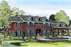 Colonial Exterior - Front Elevation Plan #312-335