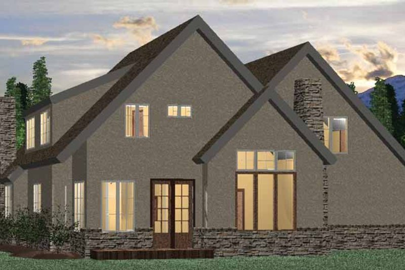 Home Plan - Exterior - Rear Elevation for European House Plan #937-4 - 4 bed, 2.5 bath