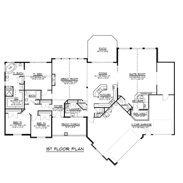 Home Plan - Craftsman Floor Plan - Main Floor Plan #1064-78