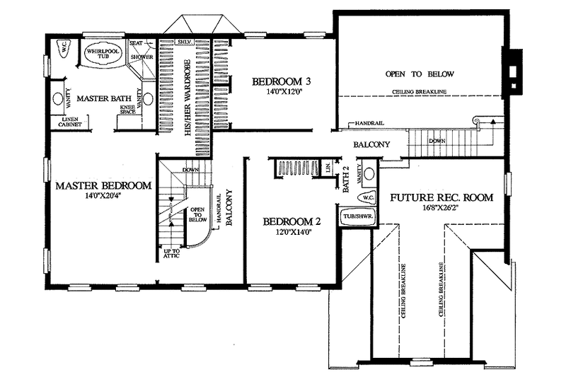 Home Plan - Floor Plan - Upper Floor for Colonial House Plan #137-354 - 4 bed, 3 bath