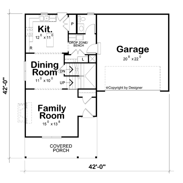 House Blueprint - Traditional Floor Plan - Main Floor Plan #20-2606