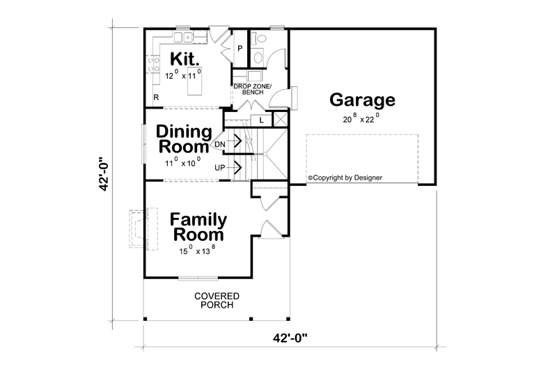 House Blueprint - Floor Plan - Main Floor for Traditional House Plan #20-2606 - 3 bed, 2.5 bath