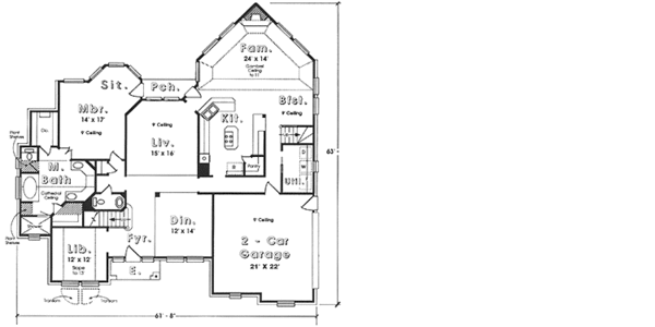 House Plan Design - Country Floor Plan - Main Floor Plan #974-9