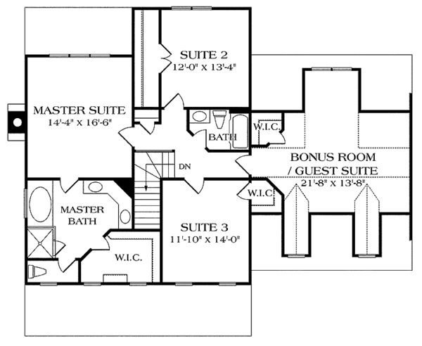 Dream House Plan - Classical Floor Plan - Upper Floor Plan #453-129