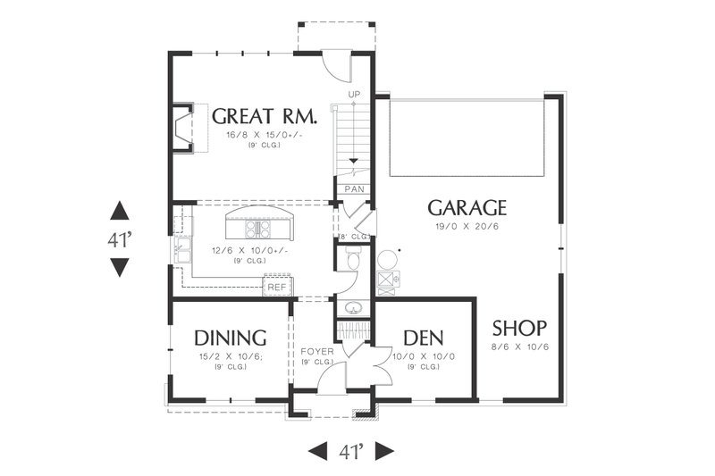 House Plan Design - Floor Plan - Main Floor for European House Plan #48-558 - 3 bed, 2.5 bath