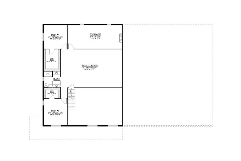 Architectural House Design - Floor Plan - Upper Floor for Barndominium House Plan #1064-154 - 4 bed, 3.5 bath